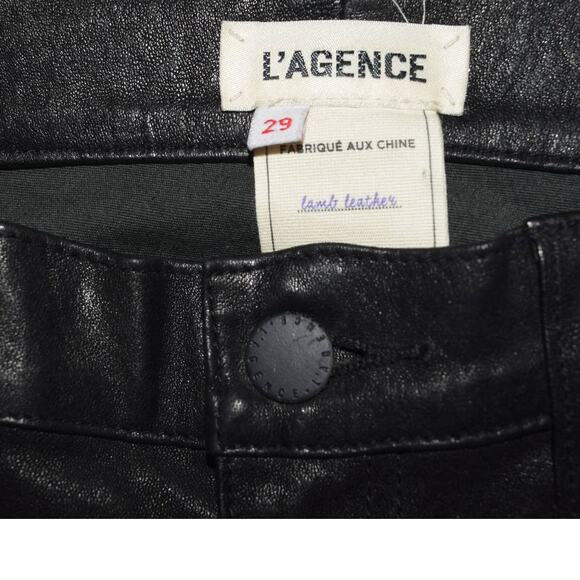 L’Agence Black Lamb Leather Skinny Pants Size 29 - Picture 4 of 4